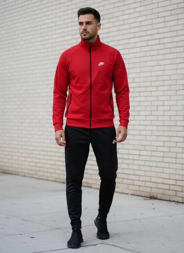 SPORTSWEAR muška trenerka bez kapuljače - crveno crna